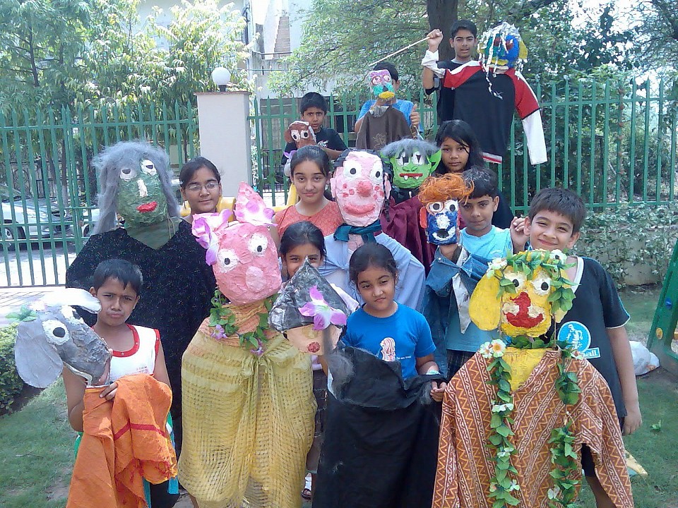Creating papier mache puppets
